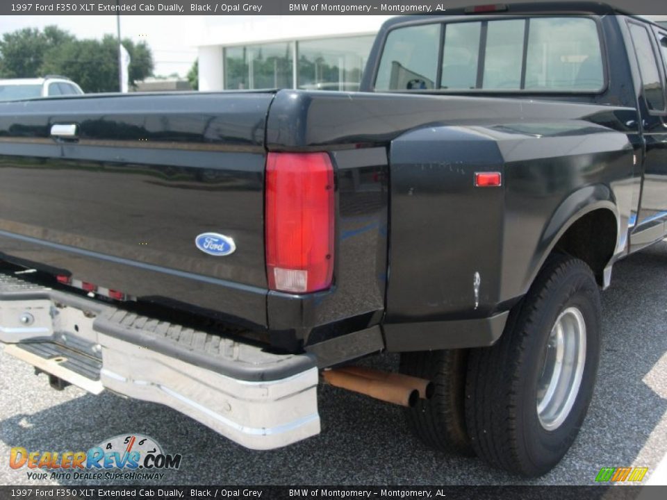 1997 Ford F350 XLT Extended Cab Dually Black / Opal Grey Photo #10