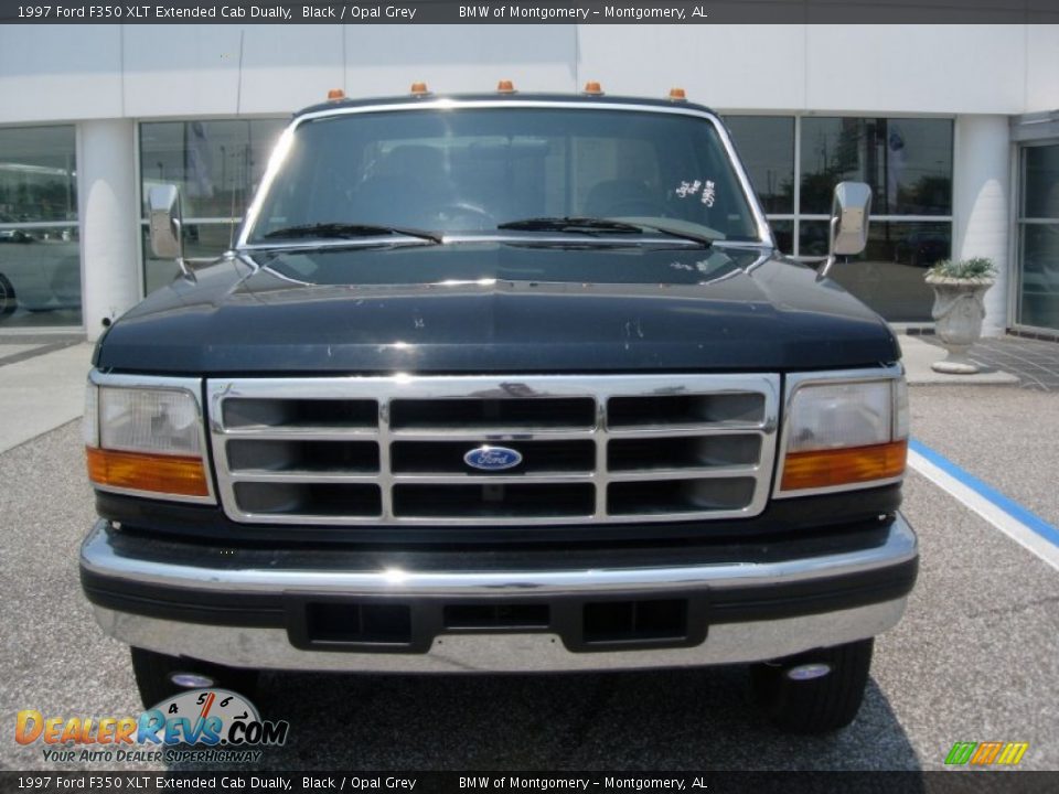 1997 Ford F350 XLT Extended Cab Dually Black / Opal Grey Photo #11