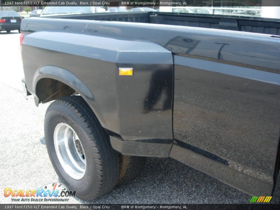 1997 Ford F350 XLT Extended Cab Dually Black / Opal Grey Photo #14