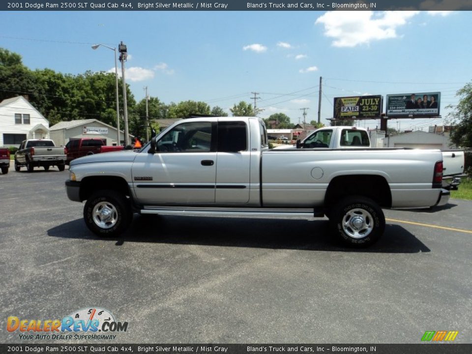 2001 Dodge Ram 2500 SLT Quad Cab 4x4 Bright Silver Metallic / Mist Gray Photo #1