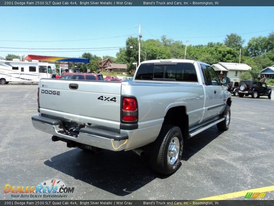 2001 Dodge Ram 2500 SLT Quad Cab 4x4 Bright Silver Metallic / Mist Gray Photo #3