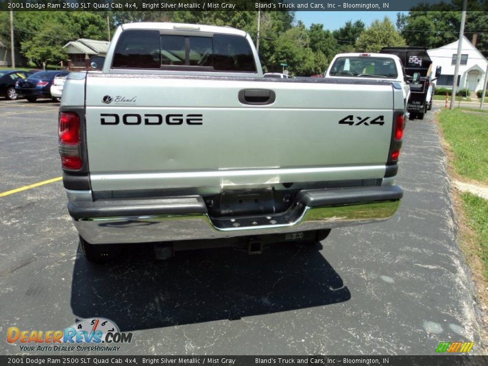 2001 Dodge Ram 2500 SLT Quad Cab 4x4 Bright Silver Metallic / Mist Gray Photo #22