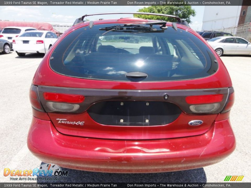 1999 Ford Taurus SE Wagon Toreador Red Metallic / Medium Prairie Tan Photo #9