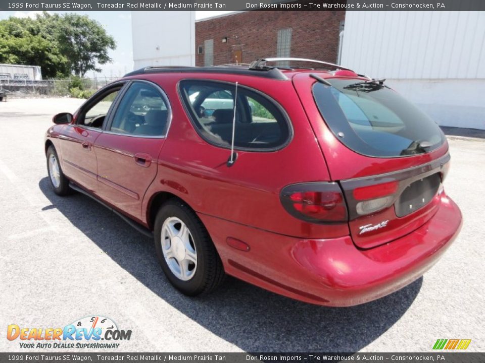 1999 Ford Taurus SE Wagon Toreador Red Metallic / Medium Prairie Tan Photo #10