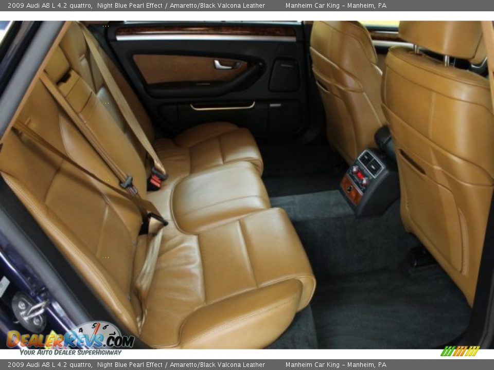 Amaretto/Black Valcona Leather Interior - 2009 Audi A8 L 4.2 quattro Photo #15