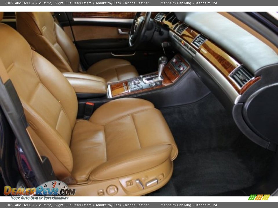 Amaretto/Black Valcona Leather Interior - 2009 Audi A8 L 4.2 quattro Photo #16