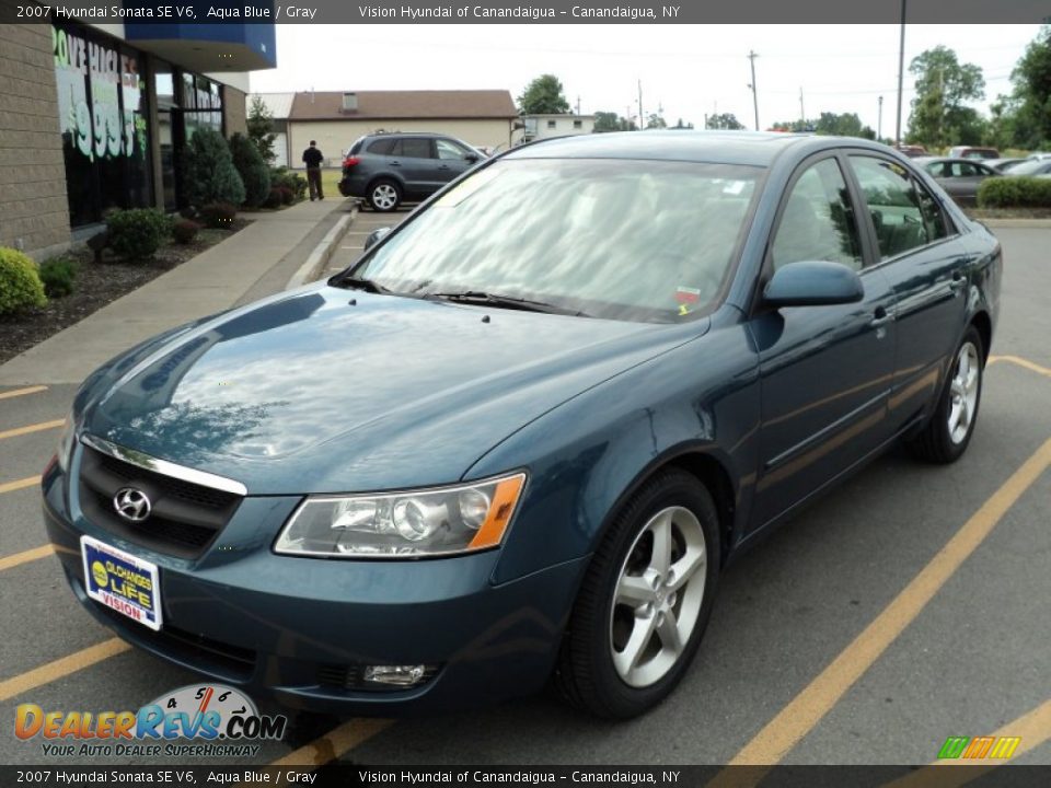 2007 Hyundai Sonata SE V6 Aqua Blue / Gray Photo #1