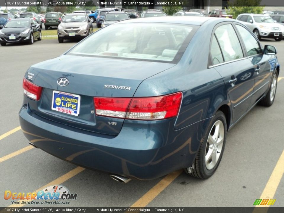 2007 Hyundai Sonata SE V6 Aqua Blue / Gray Photo #2