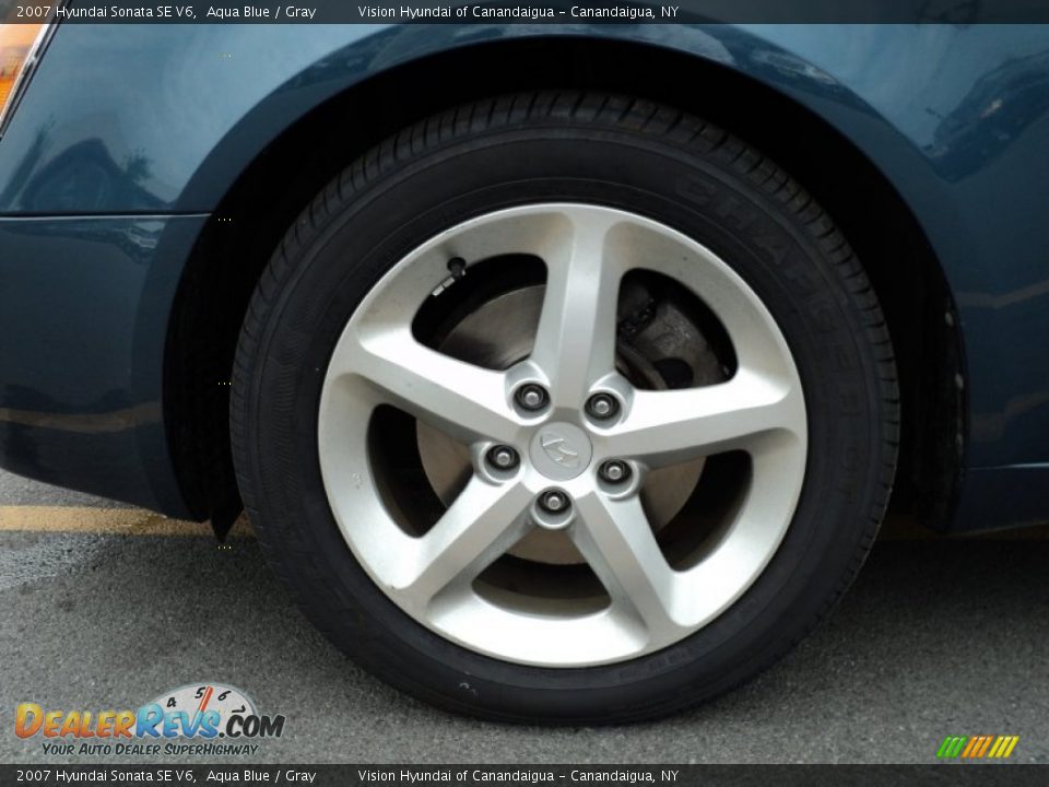 2007 Hyundai Sonata SE V6 Aqua Blue / Gray Photo #5