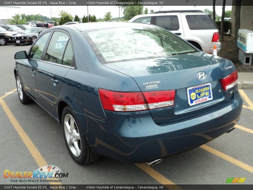 2007 Hyundai Sonata SE V6 Aqua Blue / Gray Photo #8