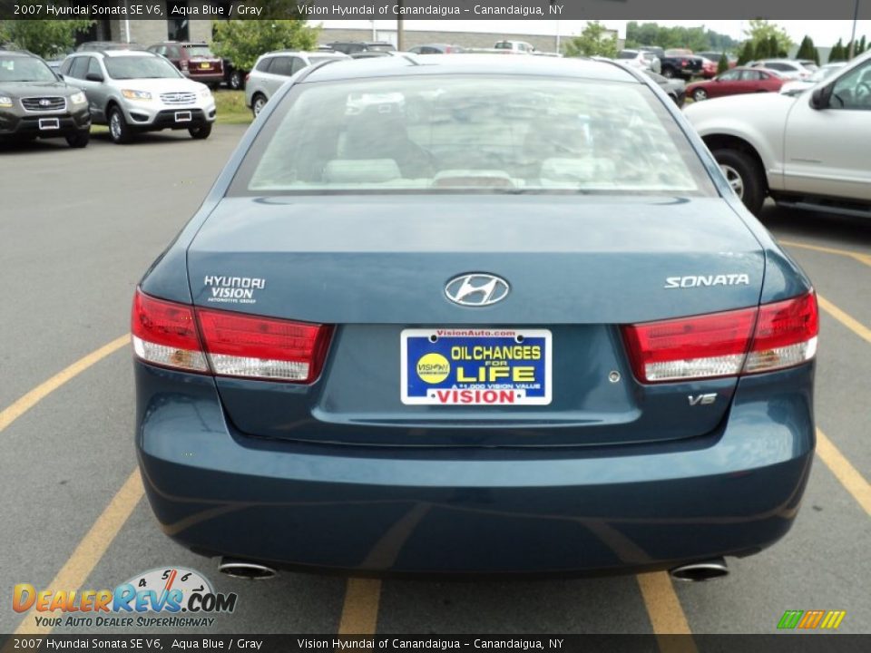 2007 Hyundai Sonata SE V6 Aqua Blue / Gray Photo #9