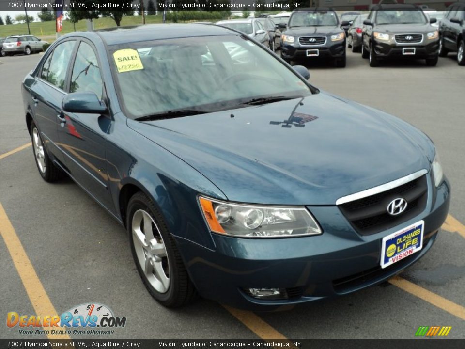 2007 Hyundai Sonata SE V6 Aqua Blue / Gray Photo #12