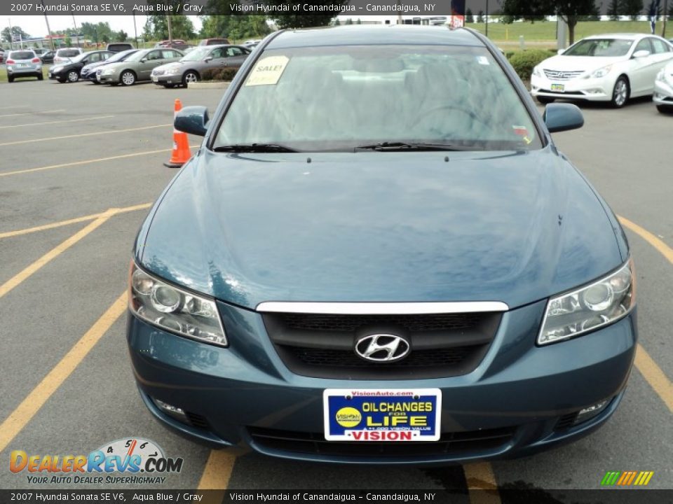 2007 Hyundai Sonata SE V6 Aqua Blue / Gray Photo #13