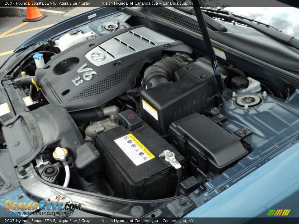 2007 Hyundai Sonata SE V6 Aqua Blue / Gray Photo #14