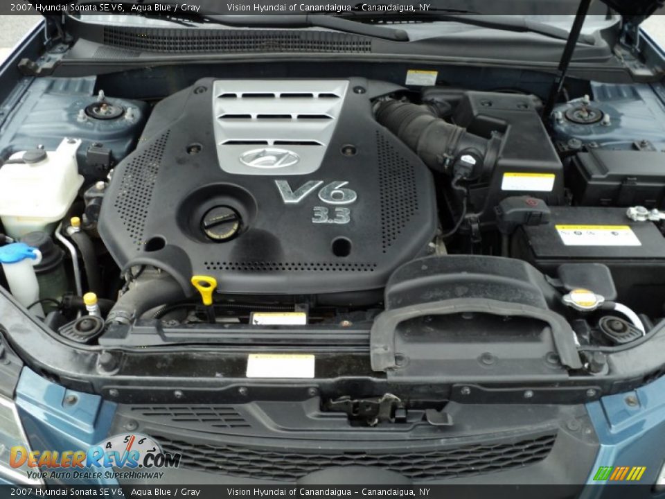 2007 Hyundai Sonata SE V6 Aqua Blue / Gray Photo #15