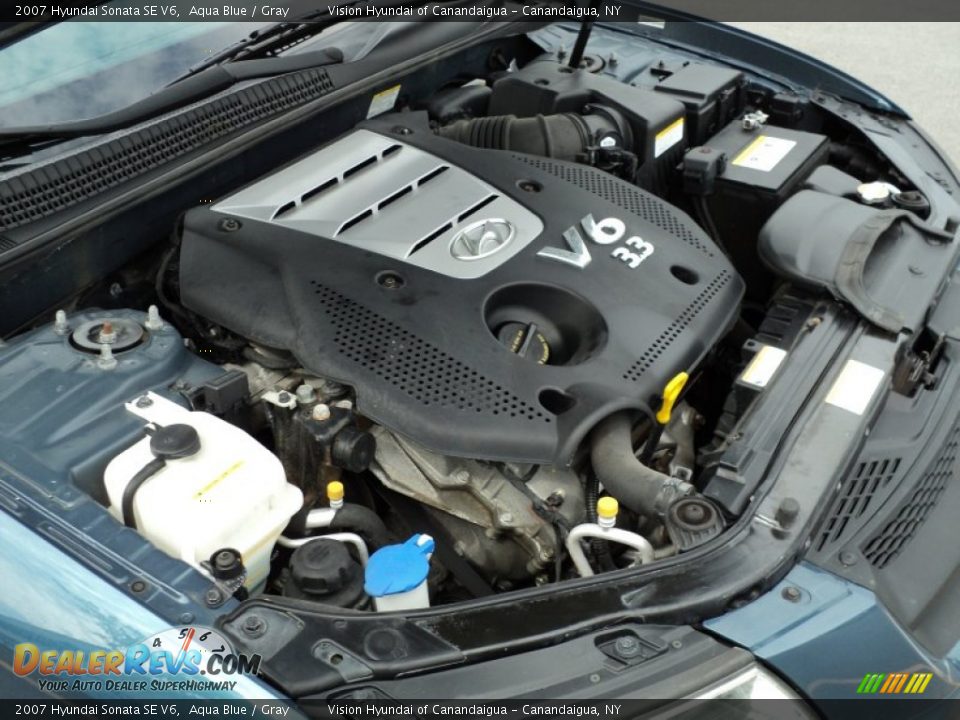 2007 Hyundai Sonata SE V6 Aqua Blue / Gray Photo #16