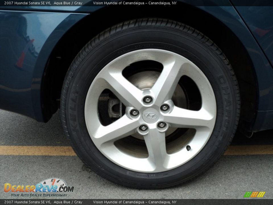 2007 Hyundai Sonata SE V6 Aqua Blue / Gray Photo #18