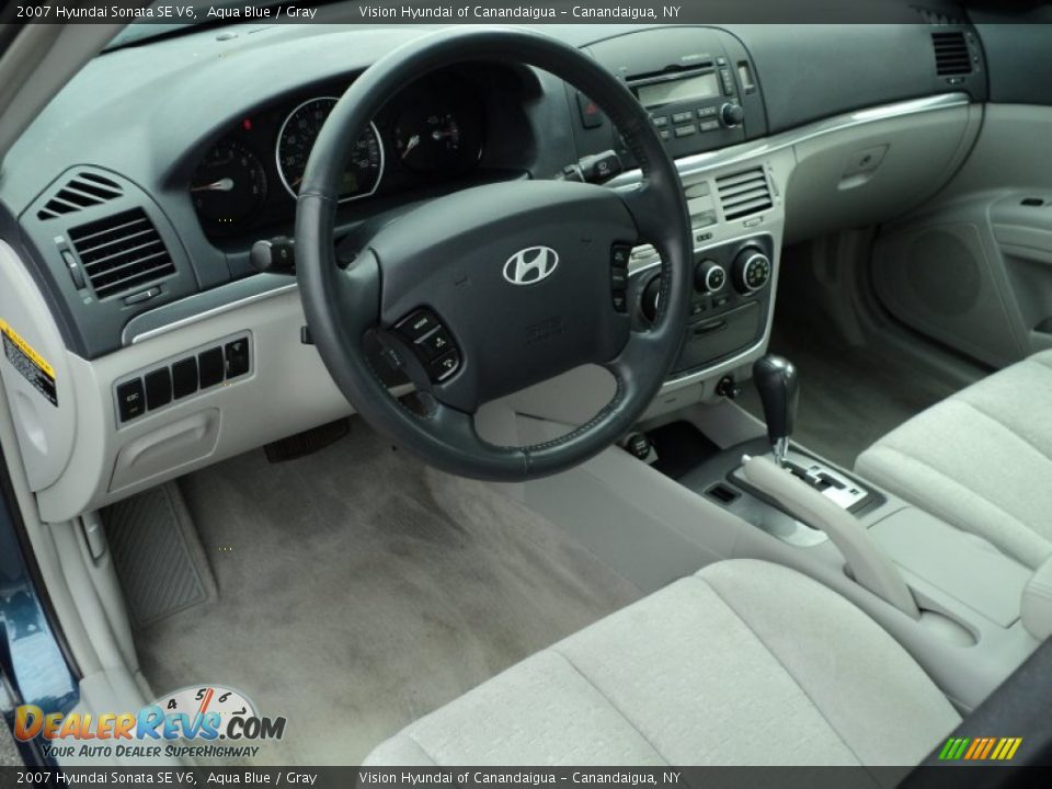 2007 Hyundai Sonata SE V6 Aqua Blue / Gray Photo #21