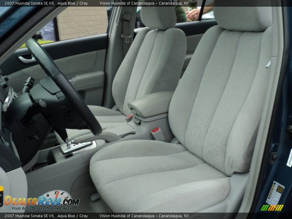 2007 Hyundai Sonata SE V6 Aqua Blue / Gray Photo #22