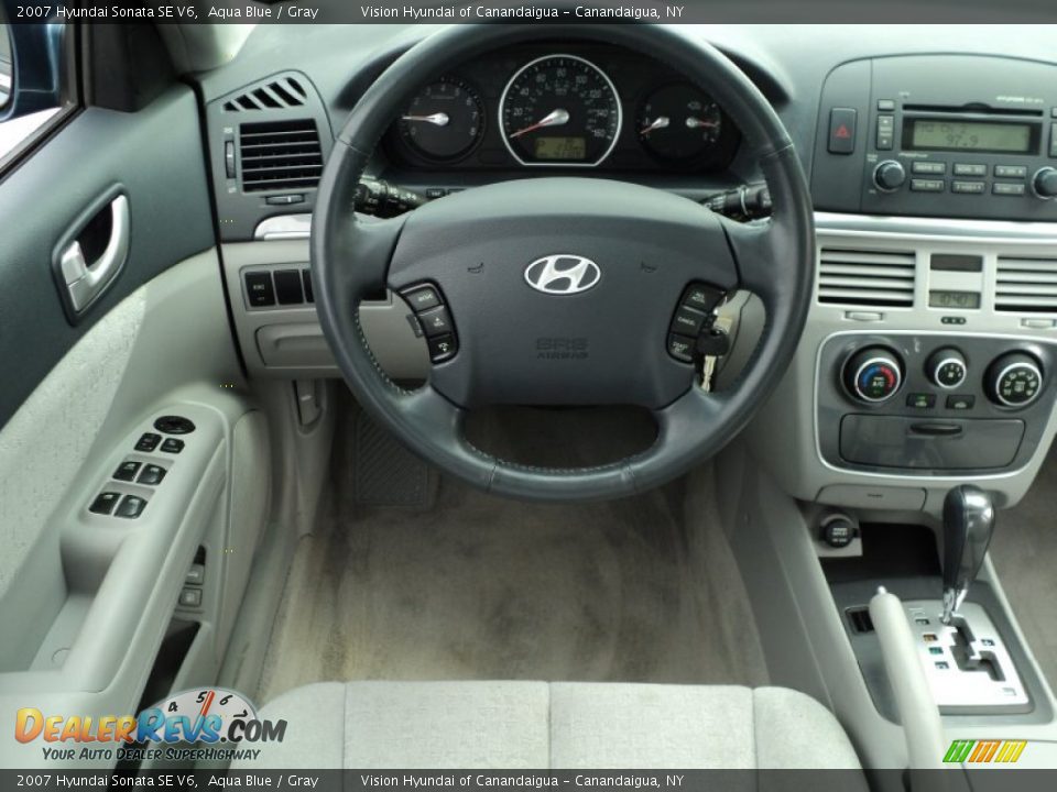 2007 Hyundai Sonata SE V6 Aqua Blue / Gray Photo #25