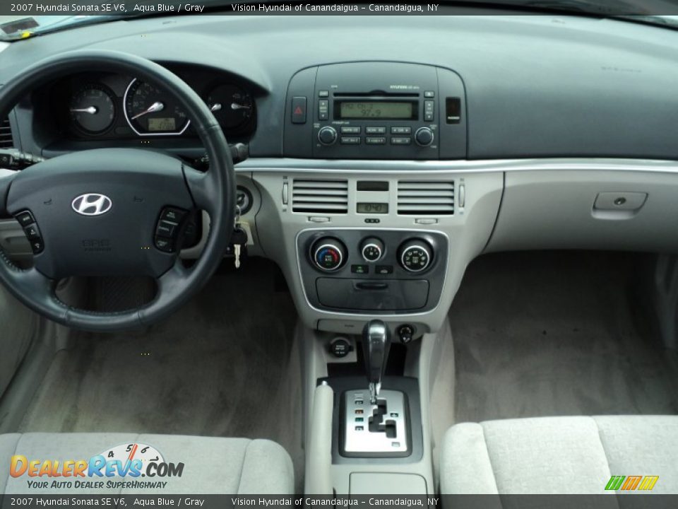 2007 Hyundai Sonata SE V6 Aqua Blue / Gray Photo #26