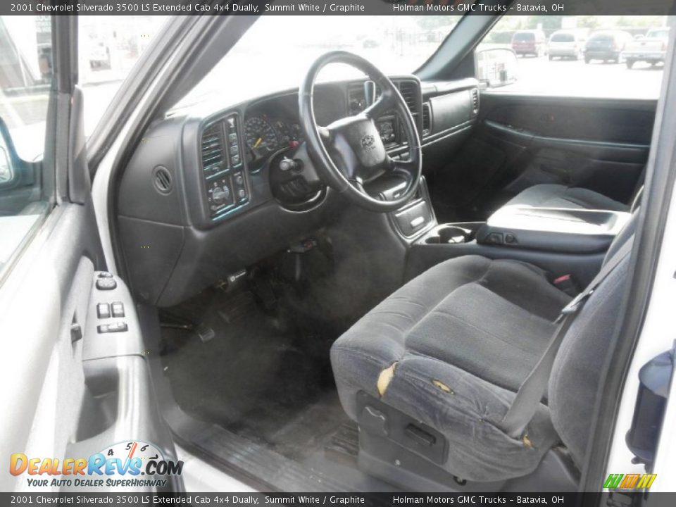 Graphite Interior - 2001 Chevrolet Silverado 3500 LS Extended Cab 4x4 Dually Photo #5