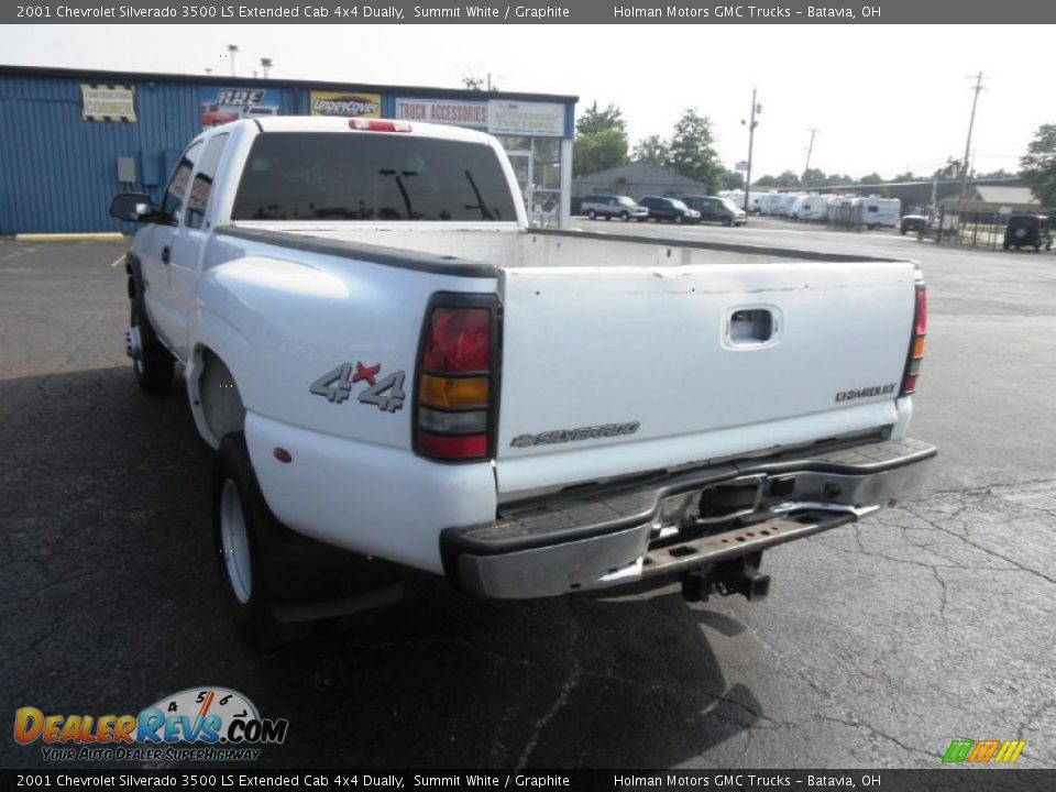 2001 Chevrolet Silverado 3500 LS Extended Cab 4x4 Dually Summit White / Graphite Photo #14