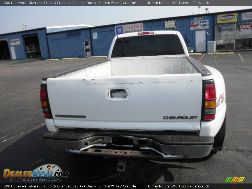 2001 Chevrolet Silverado 3500 LS Extended Cab 4x4 Dually Summit White / Graphite Photo #15