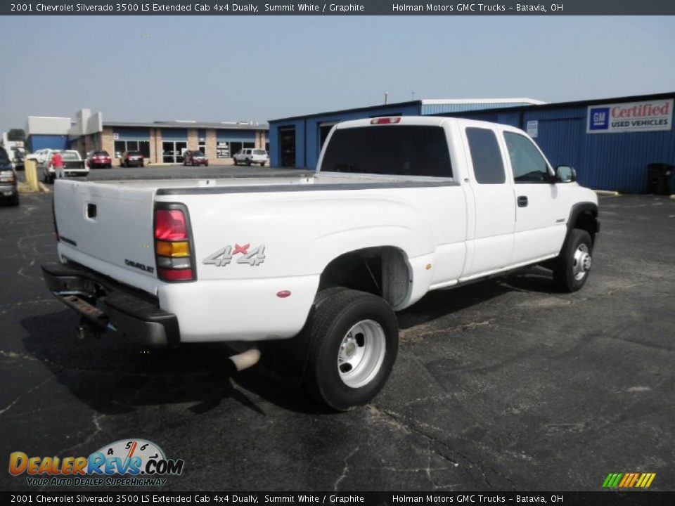 2001 Chevrolet Silverado 3500 LS Extended Cab 4x4 Dually Summit White / Graphite Photo #19