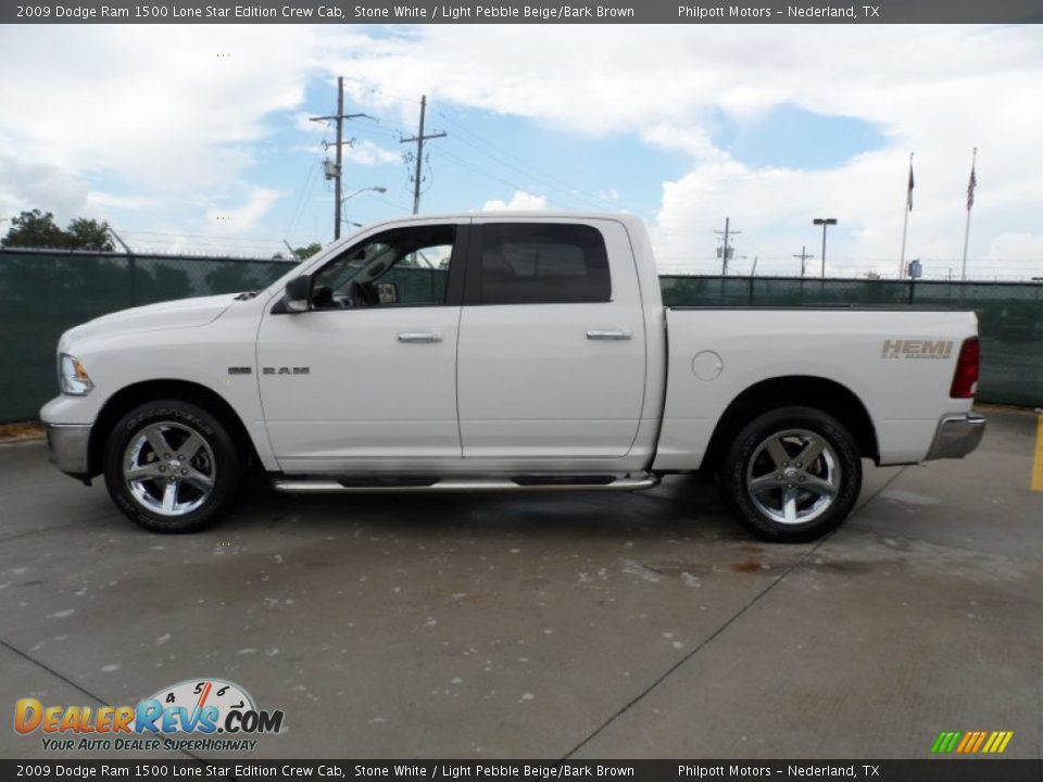 2009 Dodge Ram 1500 Lone Star Edition Crew Cab Stone White / Light Pebble Beige/Bark Brown Photo #6