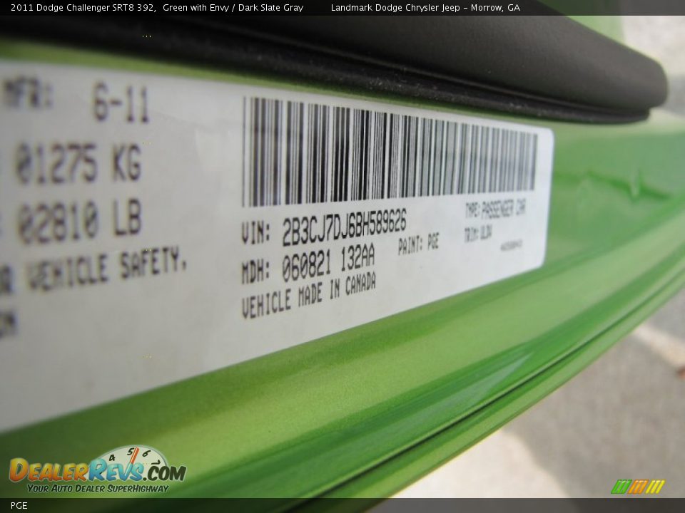 Dodge Color Code PGE Green with Envy