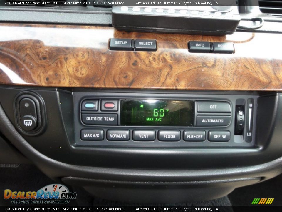 2008 Mercury Grand Marquis LS Silver Birch Metallic / Charcoal Black Photo #35