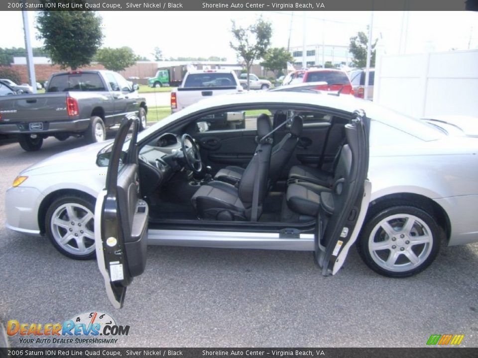 Black Interior - 2006 Saturn ION Red Line Quad Coupe Photo #11