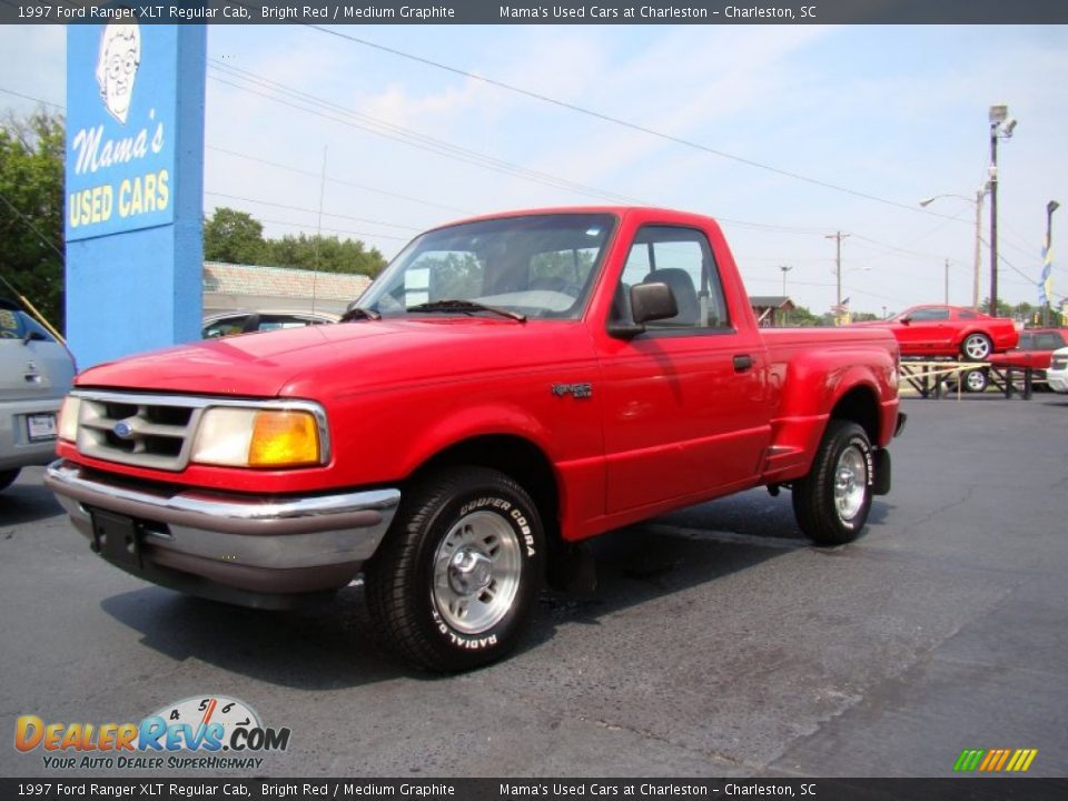 1997 Ford Ranger XLT Regular Cab Bright Red / Medium Graphite Photo #3
