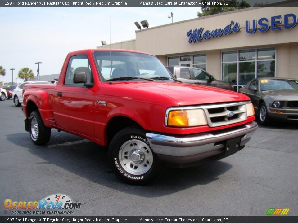 1997 Ford Ranger XLT Regular Cab Bright Red / Medium Graphite Photo #20