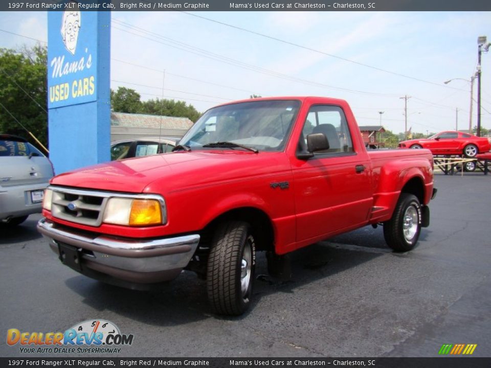 1997 Ford Ranger XLT Regular Cab Bright Red / Medium Graphite Photo #21