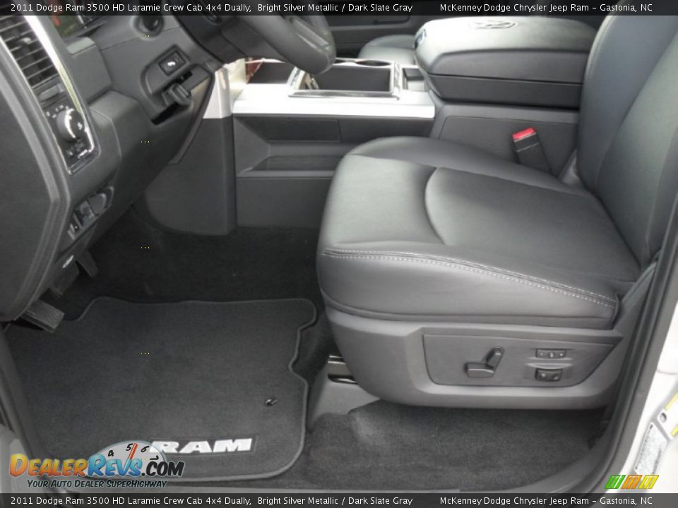 2011 Dodge Ram 3500 HD Laramie Crew Cab 4x4 Dually Bright Silver Metallic / Dark Slate Gray Photo #8