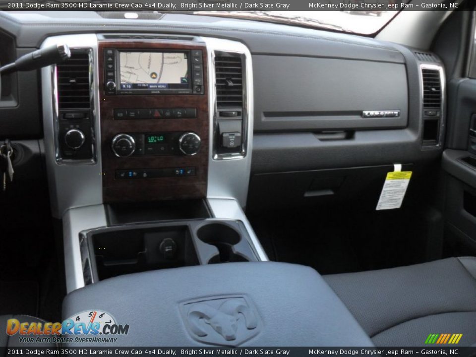 2011 Dodge Ram 3500 HD Laramie Crew Cab 4x4 Dually Bright Silver Metallic / Dark Slate Gray Photo #17