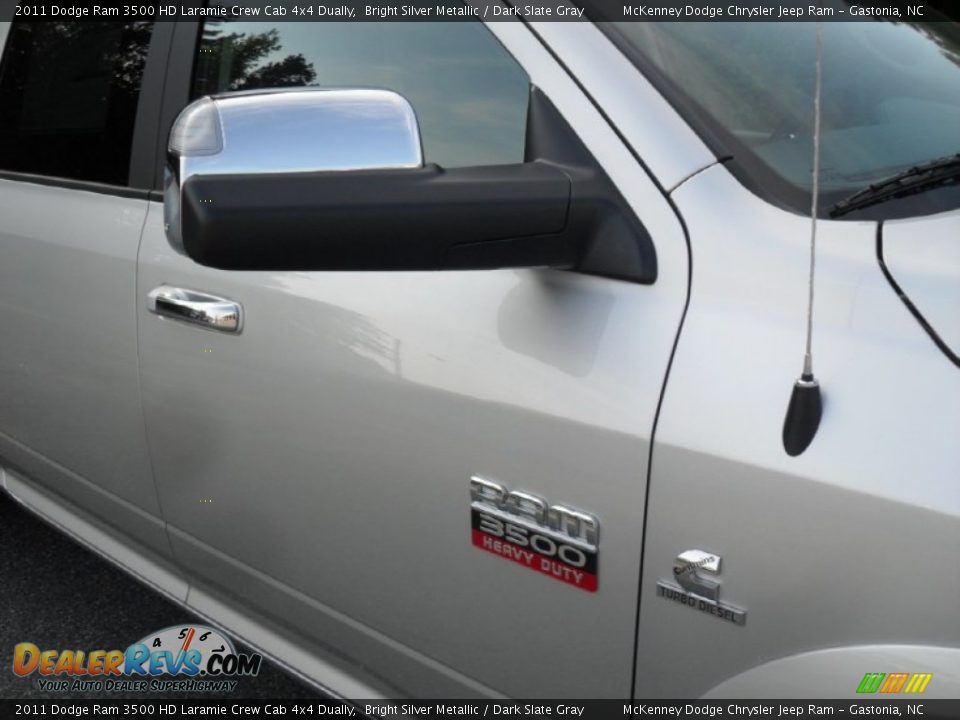 2011 Dodge Ram 3500 HD Laramie Crew Cab 4x4 Dually Bright Silver Metallic / Dark Slate Gray Photo #20