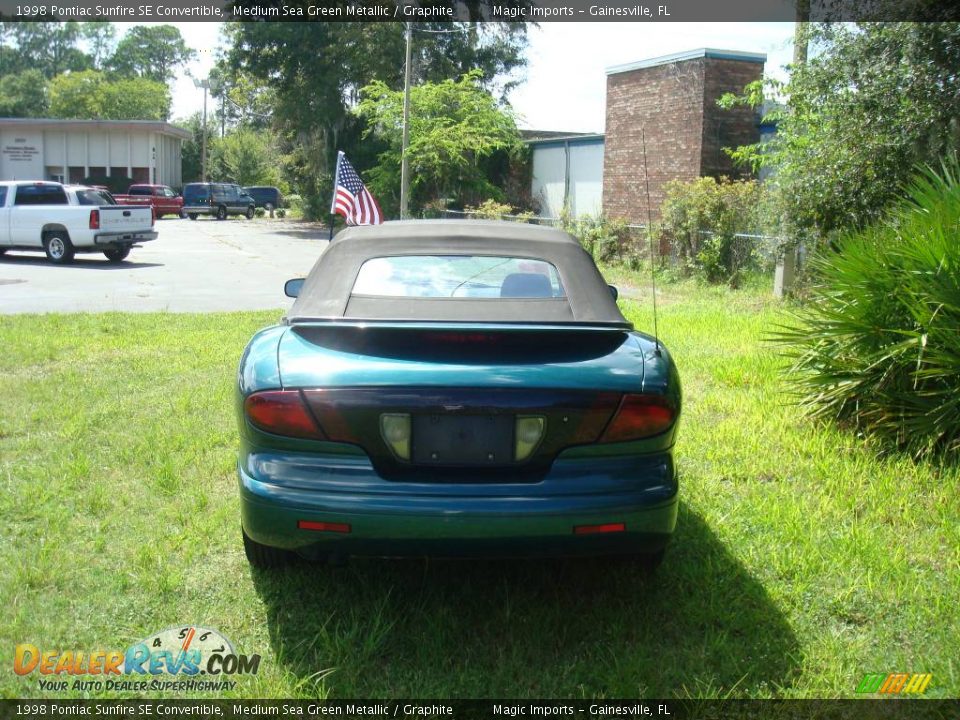 1998 Pontiac Sunfire SE Convertible Medium Sea Green Metallic / Graphite Photo #5