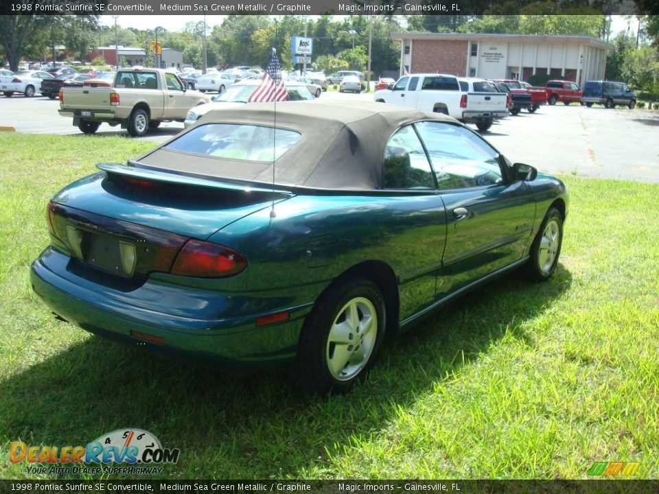 1998 Pontiac Sunfire SE Convertible Medium Sea Green Metallic / Graphite Photo #6