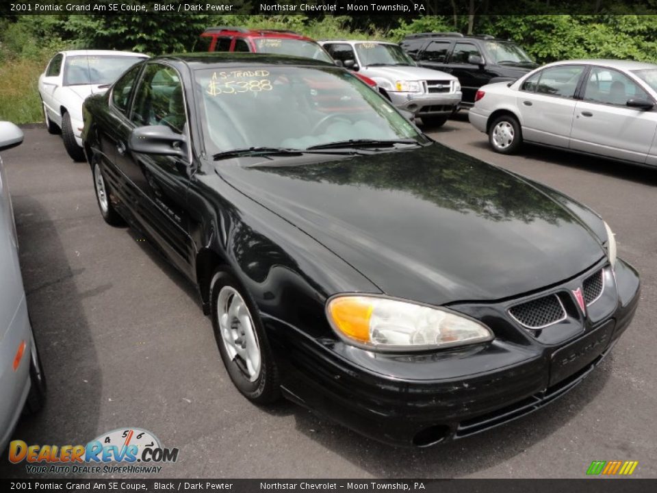 2001 Pontiac Grand Am SE Coupe Black / Dark Pewter Photo #1