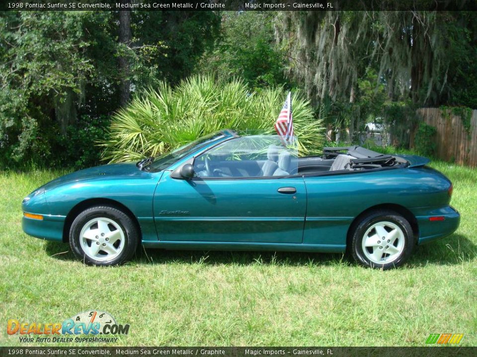 1998 Pontiac Sunfire SE Convertible Medium Sea Green Metallic / Graphite Photo #14