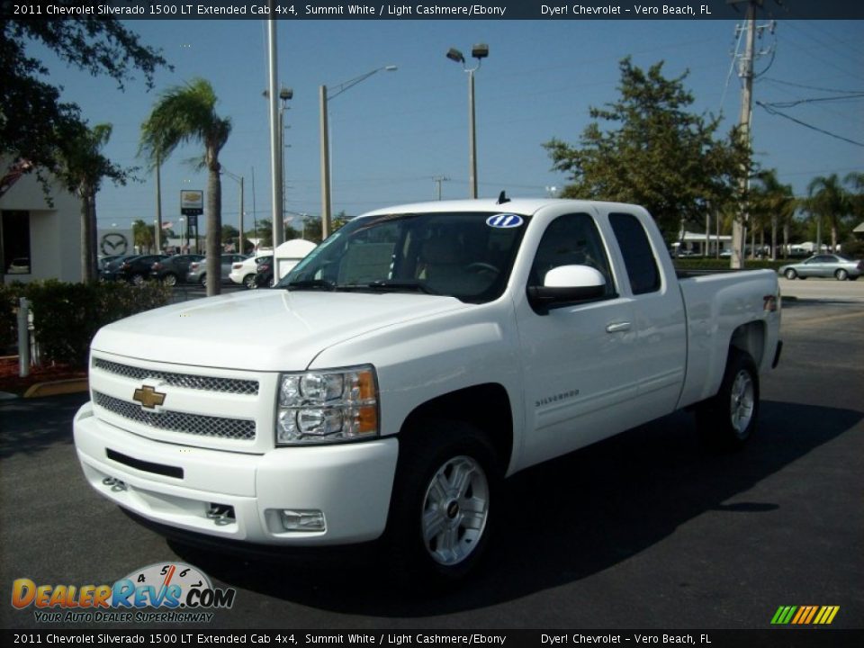 2011 Chevrolet Silverado 1500 LT Extended Cab 4x4 Summit White / Light Cashmere/Ebony Photo #1