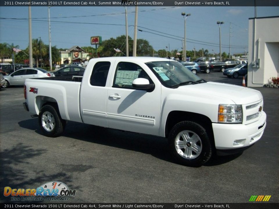 2011 Chevrolet Silverado 1500 LT Extended Cab 4x4 Summit White / Light Cashmere/Ebony Photo #9