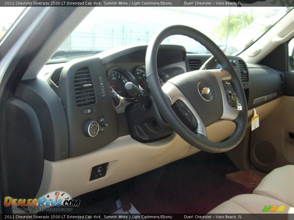 2011 Chevrolet Silverado 1500 LT Extended Cab 4x4 Summit White / Light Cashmere/Ebony Photo #15