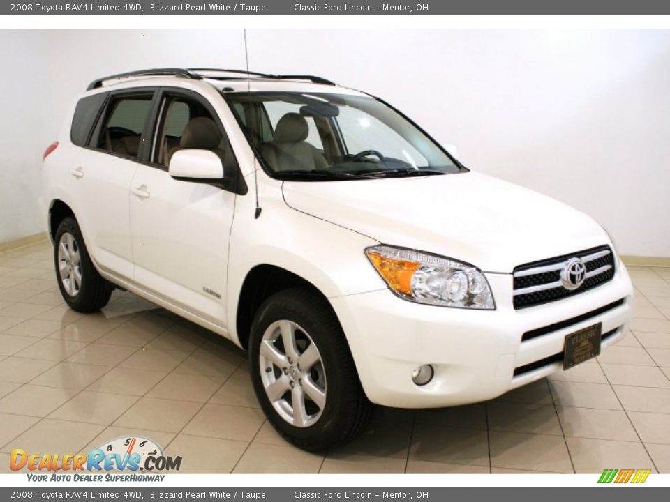 2008 Toyota RAV4 Limited 4WD Blizzard Pearl White / Taupe Photo #1