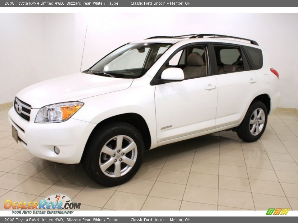 2008 Toyota RAV4 Limited 4WD Blizzard Pearl White / Taupe Photo #3