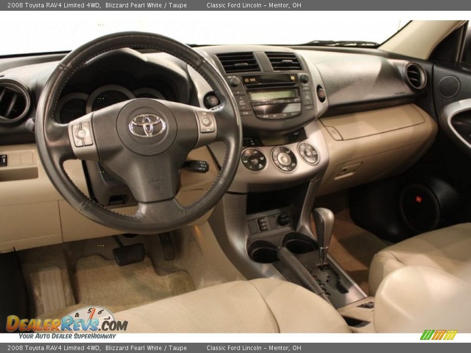 2008 Toyota RAV4 Limited 4WD Blizzard Pearl White / Taupe Photo #9