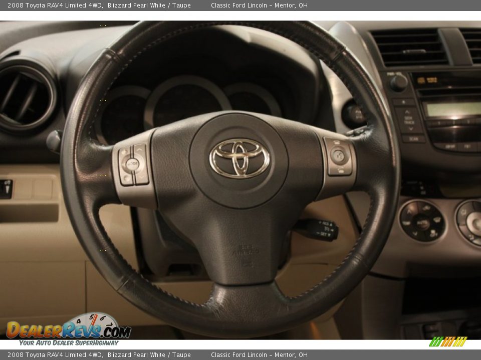 2008 Toyota RAV4 Limited 4WD Blizzard Pearl White / Taupe Photo #10